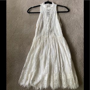 Free People Verushka White Lace Halter Dress